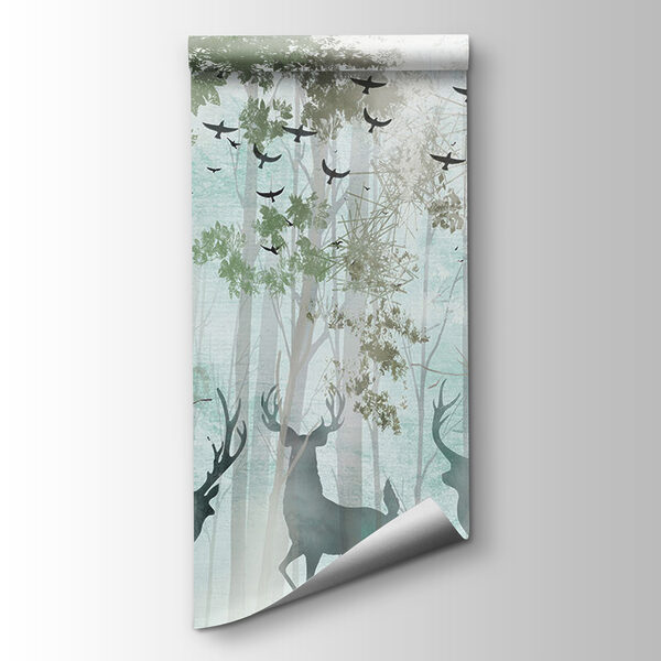 Group of deer in a forest