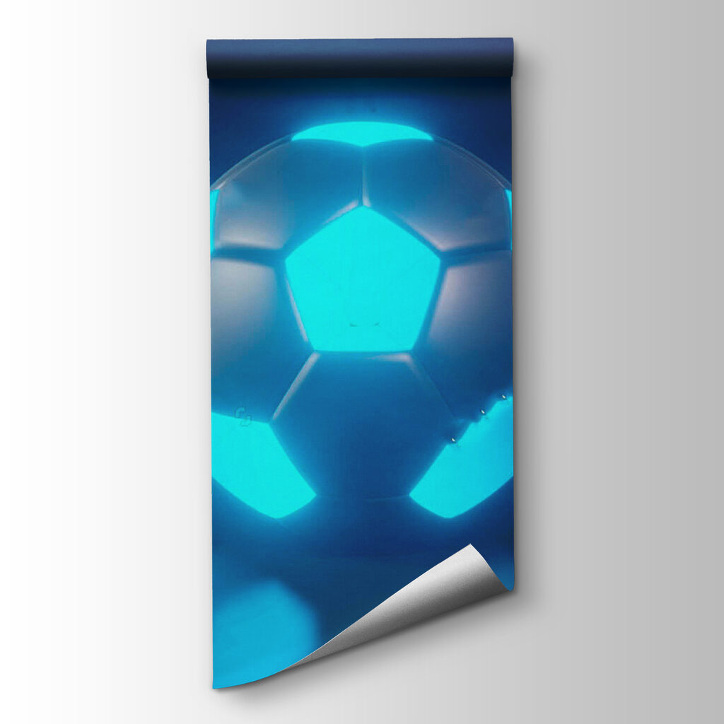 Football ball with blue lights