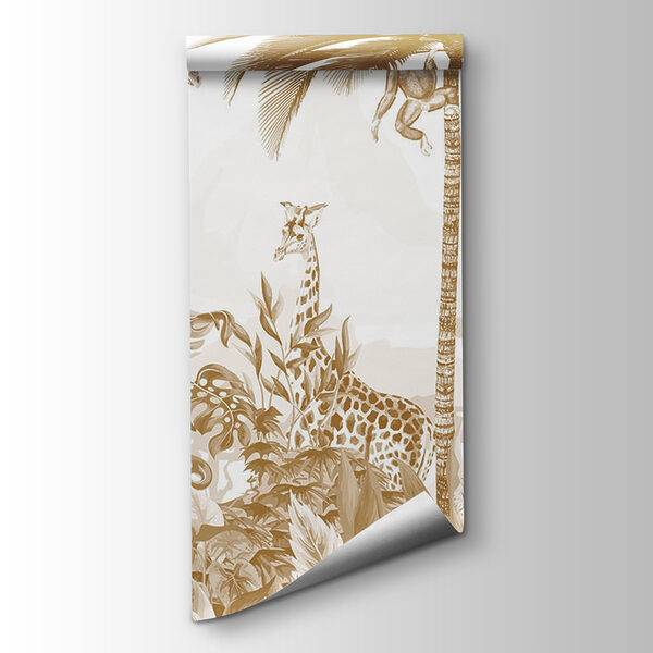 Wallpaper with giraffes and zebras Wallpaper with giraffes and zebras