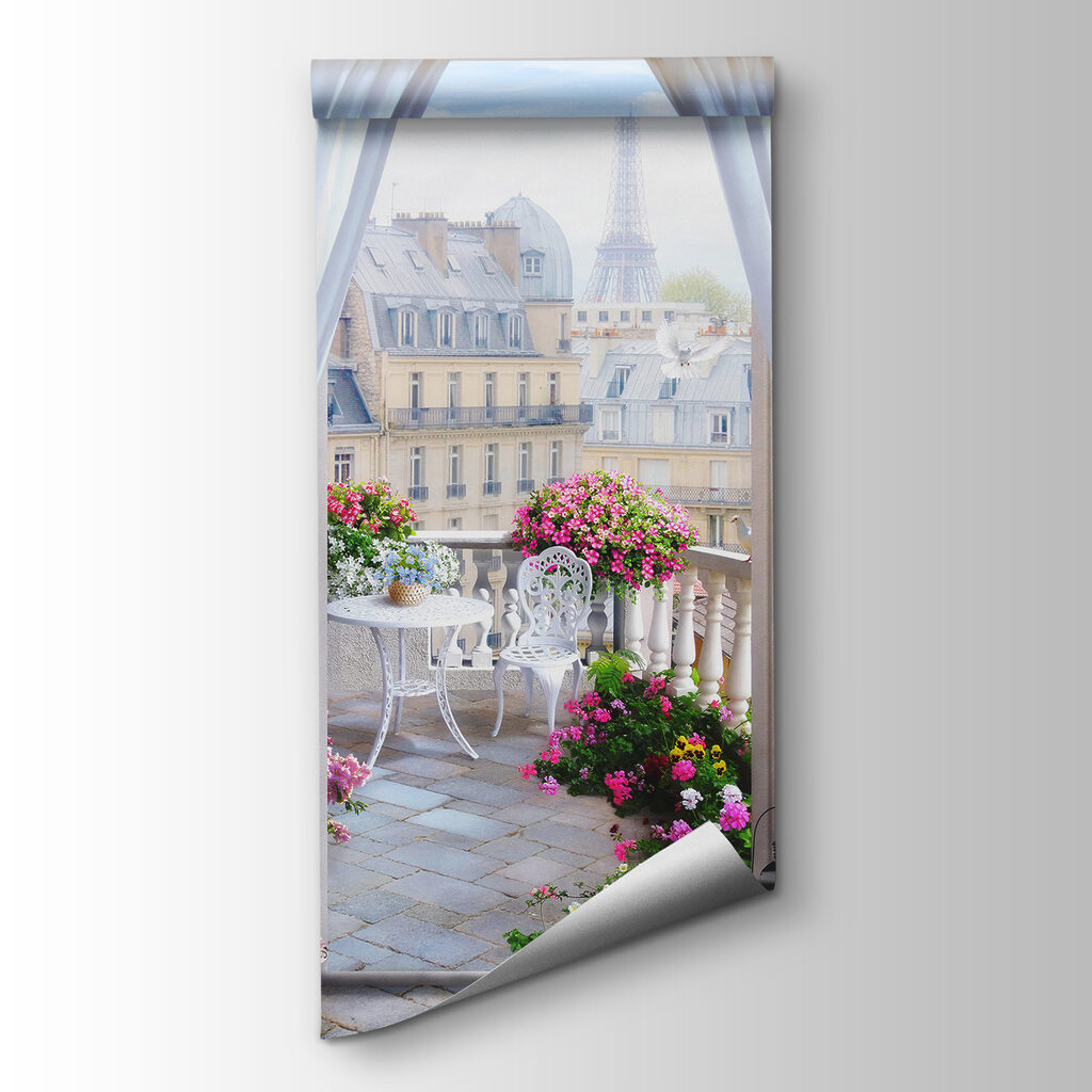 Balcony with a view of the eiffel tower