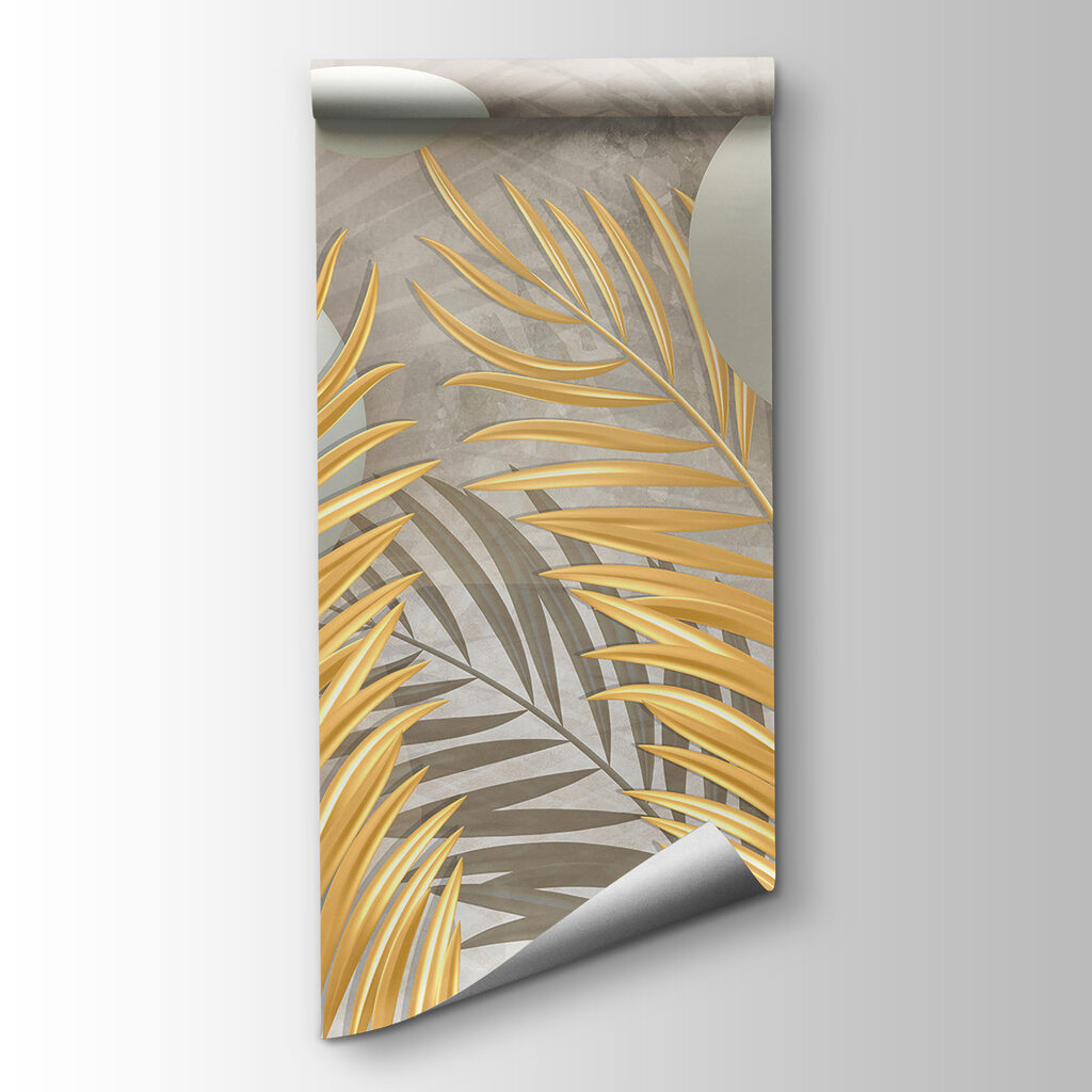 Spheres and leaves in metallic hues Spheres and leaves in metallic hues