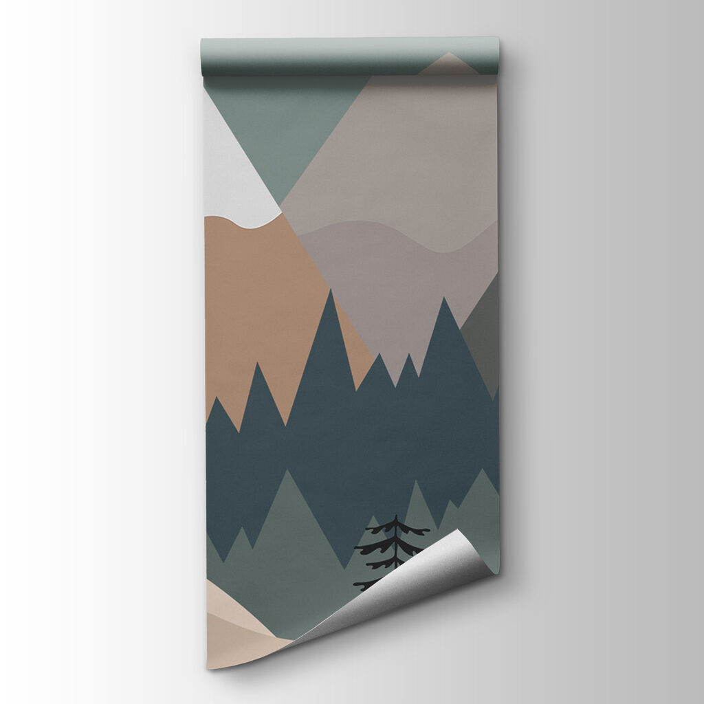 Mountain landscape with trees and mountains Mountain landscape with trees and mountains