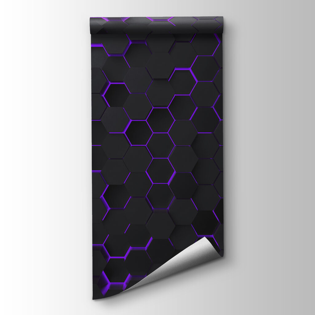 A black and purple hexagons A black and purple hexagons