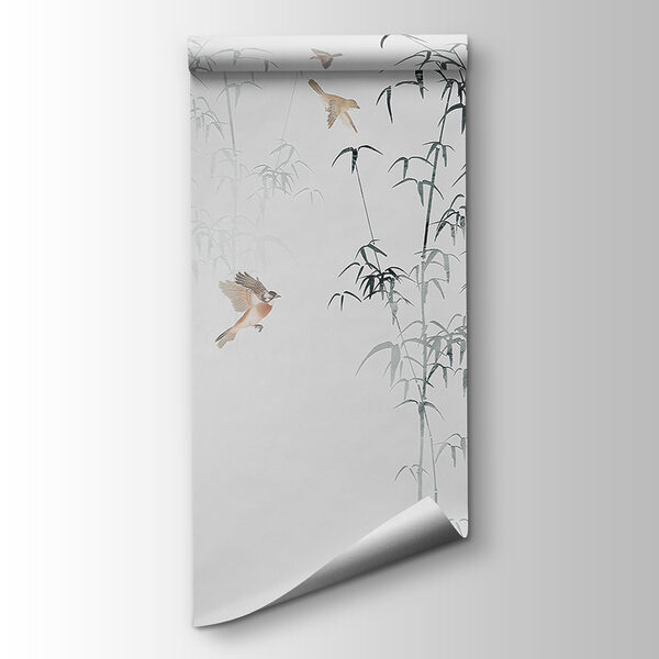 Birds flying birds in the fog