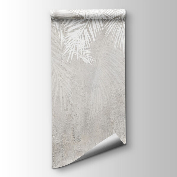 White leaves on a grey surface White leaves on a grey surface