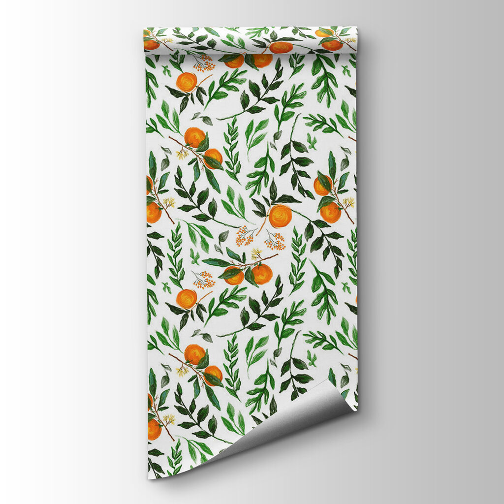 Pattern of oranges and leaves Pattern of oranges and leaves