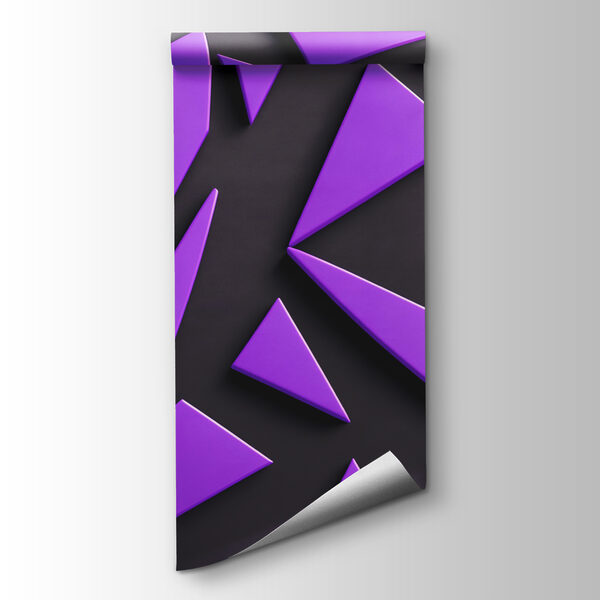 Purple triangles on a black surface Purple triangles on a black surface