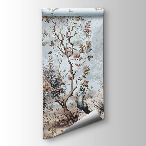 Painting of peacocks in a forest Painting of peacocks in a forest