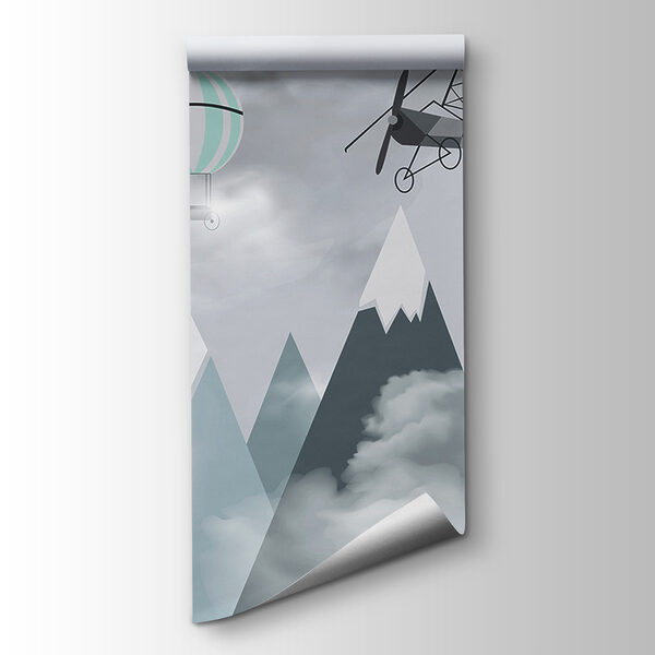 Helicopter flying over mountains