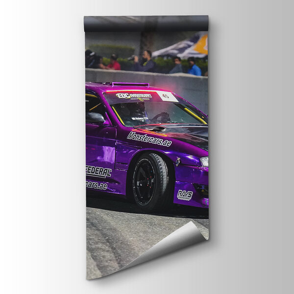 Purple car on a track