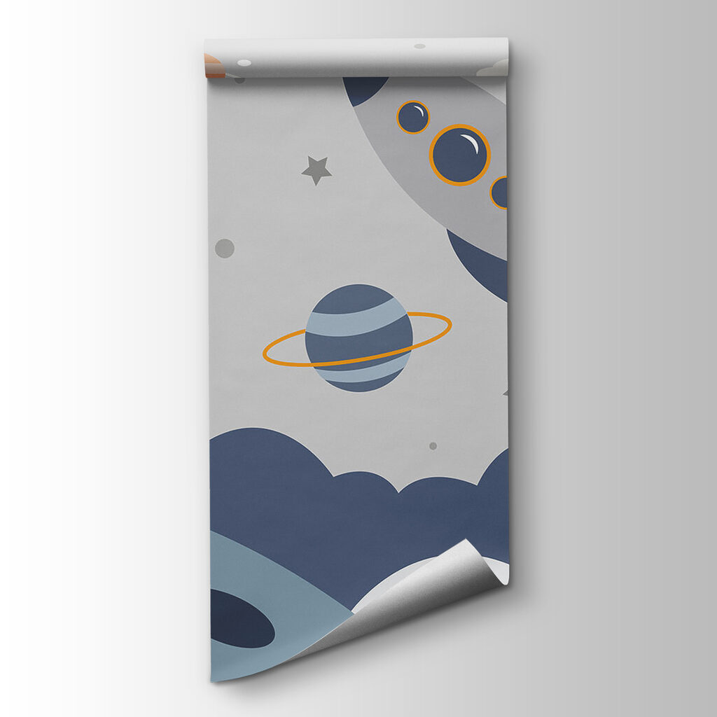 Cartoon an astronaut walking on a planet with a rocket in the sky Cartoon an astronaut walking on a planet with a rocket in the sky