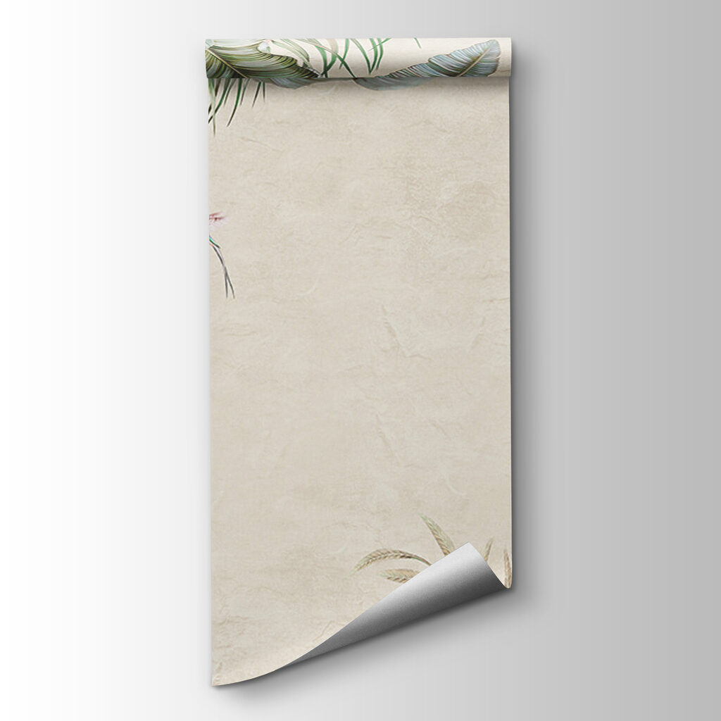 Tropical scene with vibrant birds