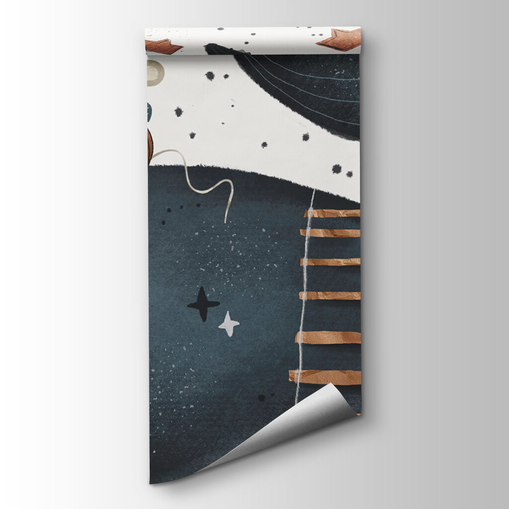 Mouse holding a flag on a whale