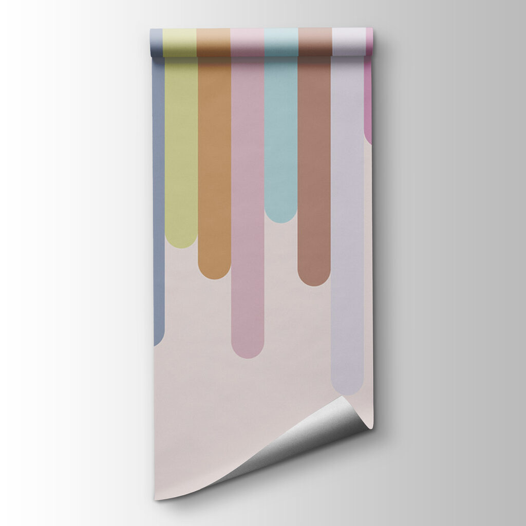 Colorful vertical lines on a white background