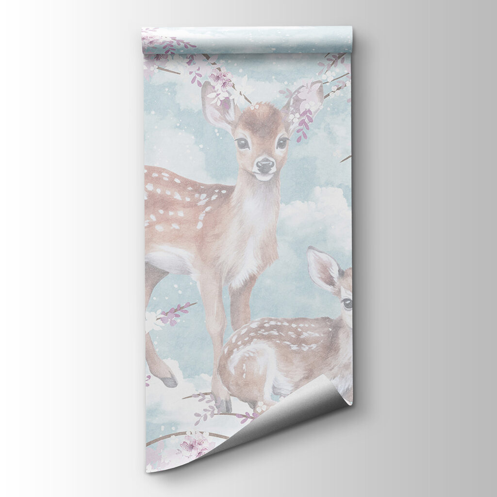 A couple of fawns in a tree A couple of fawns in a tree