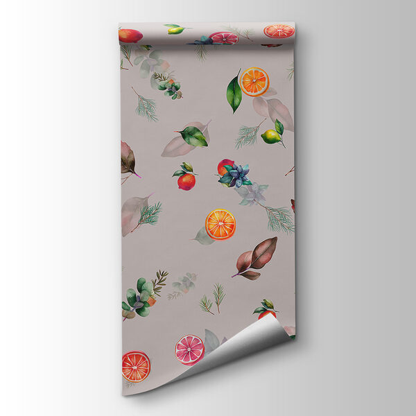 A pattern of fruit and leaves A pattern of fruit and leaves