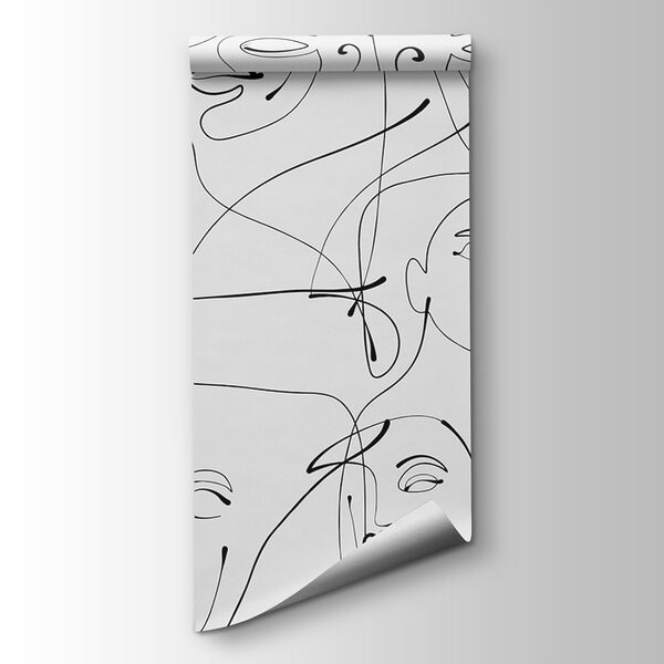 A pattern of black lines on a white background A pattern of black lines on a white background