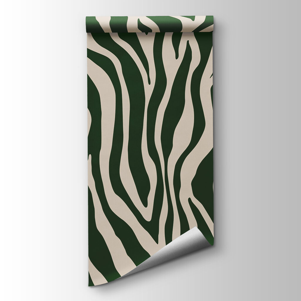A green and white zebra print
