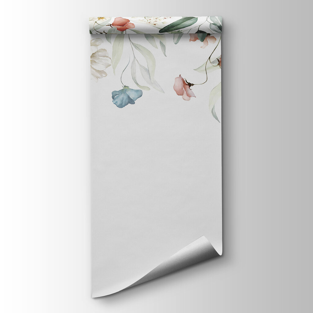 A watercolor painting of flowers and leaves A watercolor painting of flowers and leaves