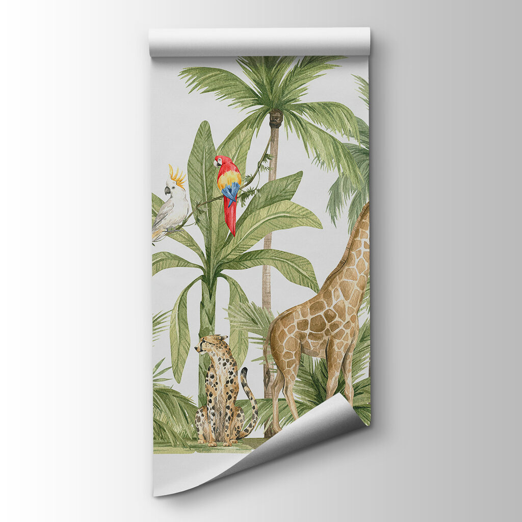 A group of animals in a jungle A group of animals in a jungle