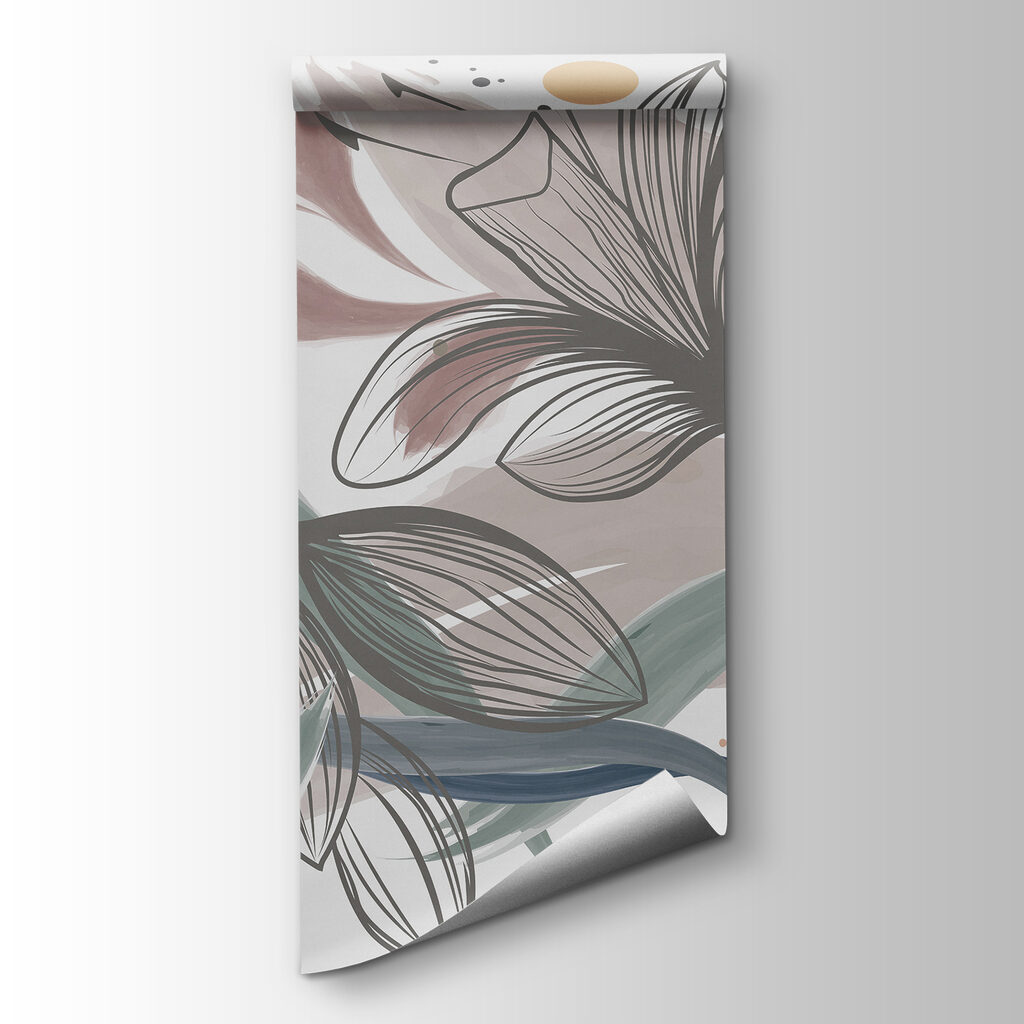 A drawing of flowers and leaves A drawing of flowers and leaves