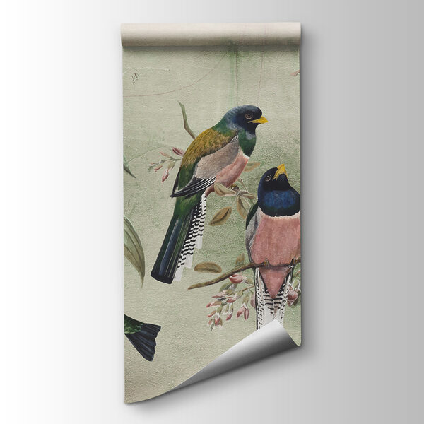 A group of birds on a branch