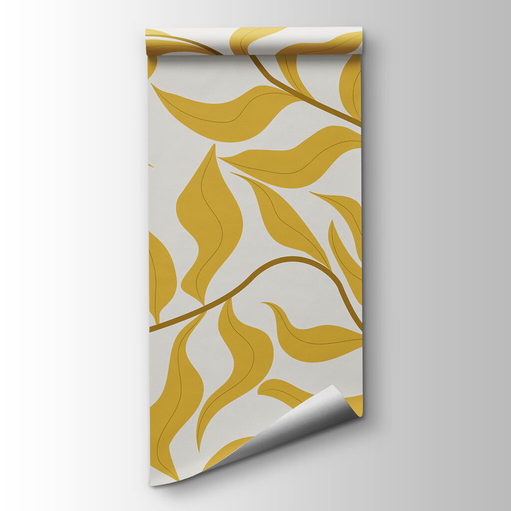 A yellow leaves on a white background