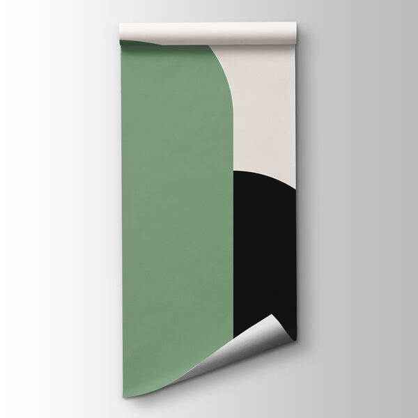 A green and black geometric shapes