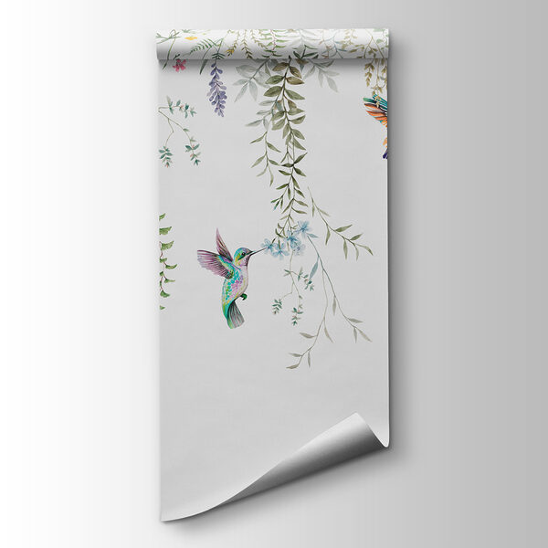 A painting of birds and flowers A painting of birds and flowers