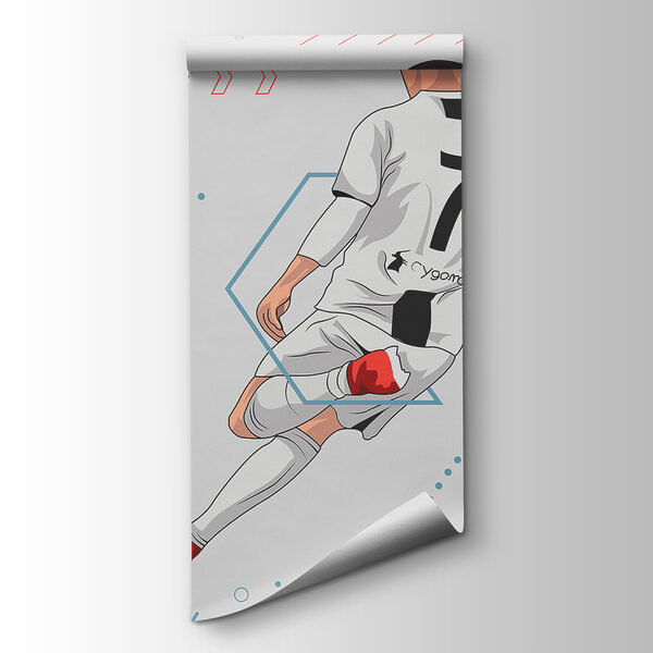 A football player kicking a ball