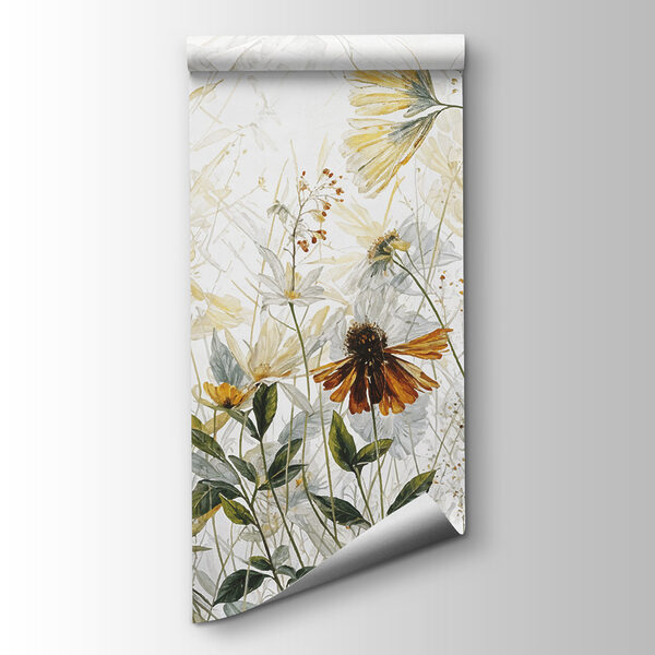 A painting of flowers and leaves A painting of flowers and leaves