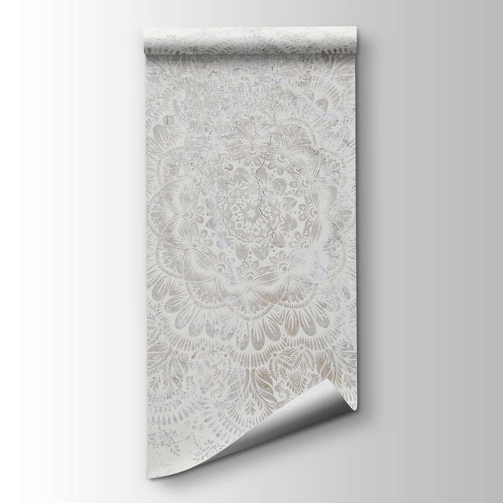 White circular pattern on a white surface White circular pattern on a white surface