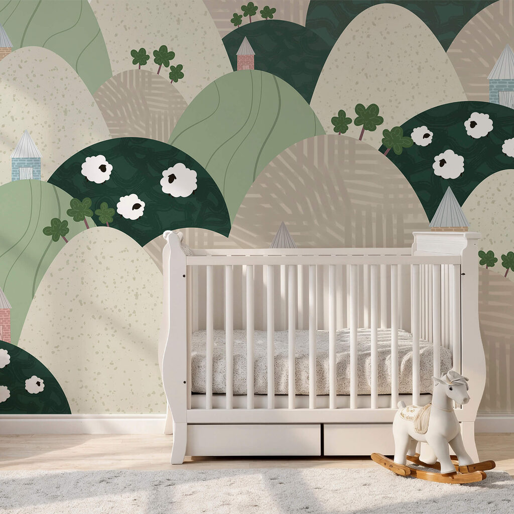 Landscape with hills and flowers Landscape with hills and flowers