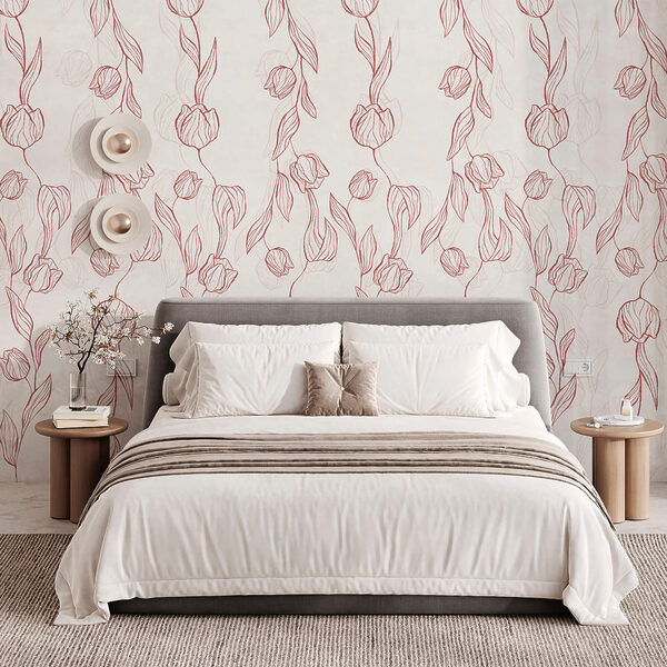 Wall murals Pattern of flowers and leaves (SKU: t00433) Wall murals Wall murals Pattern of flowers and leaves (SKU: t00433)