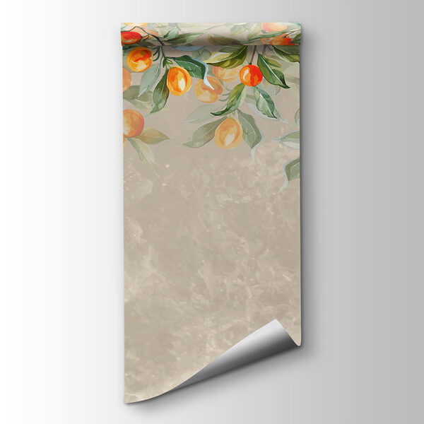 A painting of oranges on a tree A painting of oranges on a tree