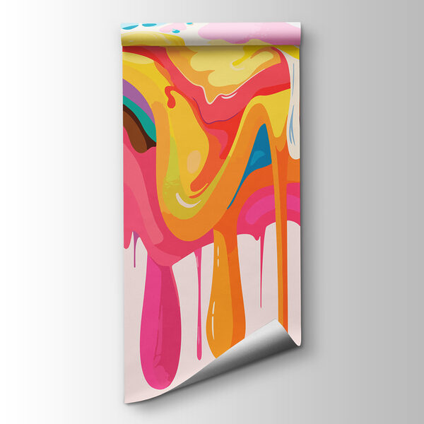 Colorful paint dripping down