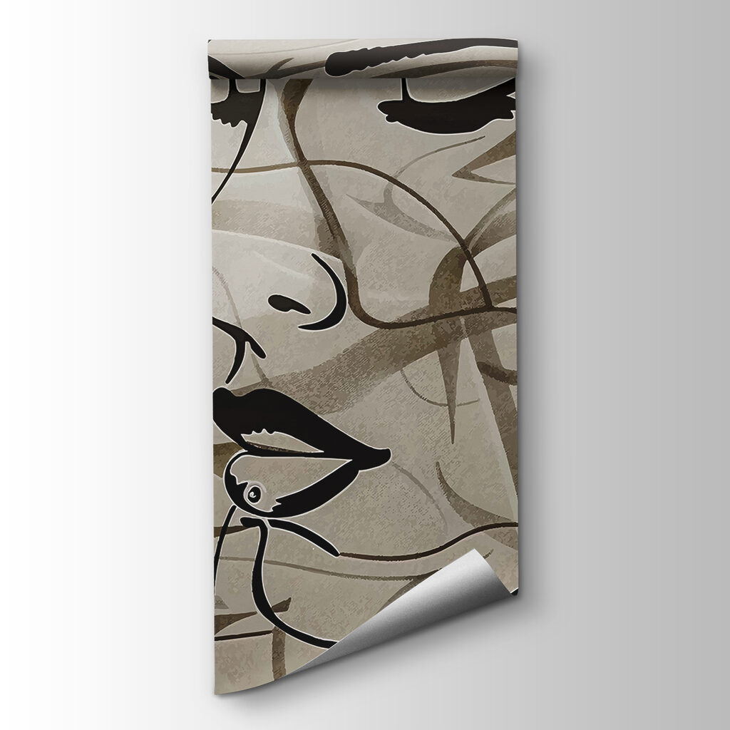 A drawing of a woman's face