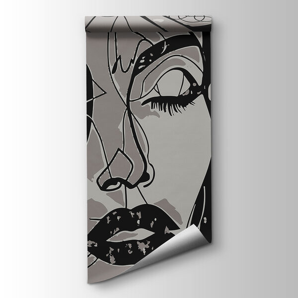 A black and white image of a woman's face A black and white image of a woman's face