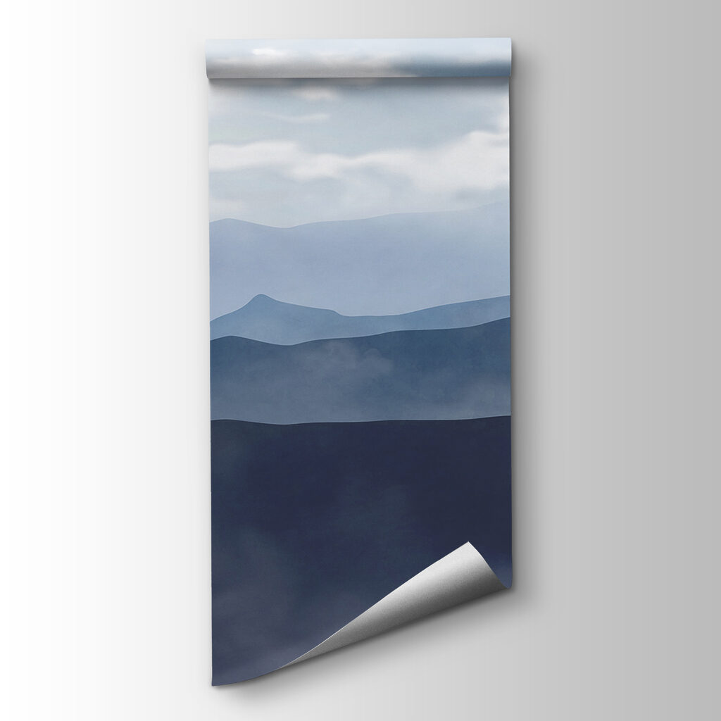 Mountain range with clouds