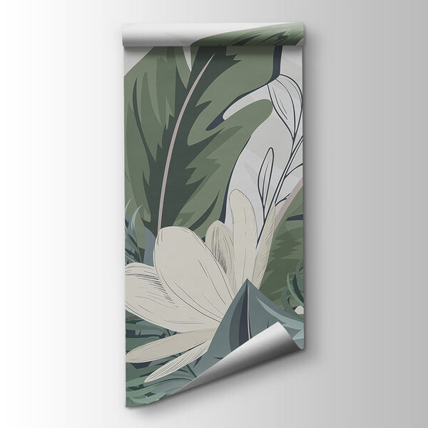 Tropical leaves in serene arrangement