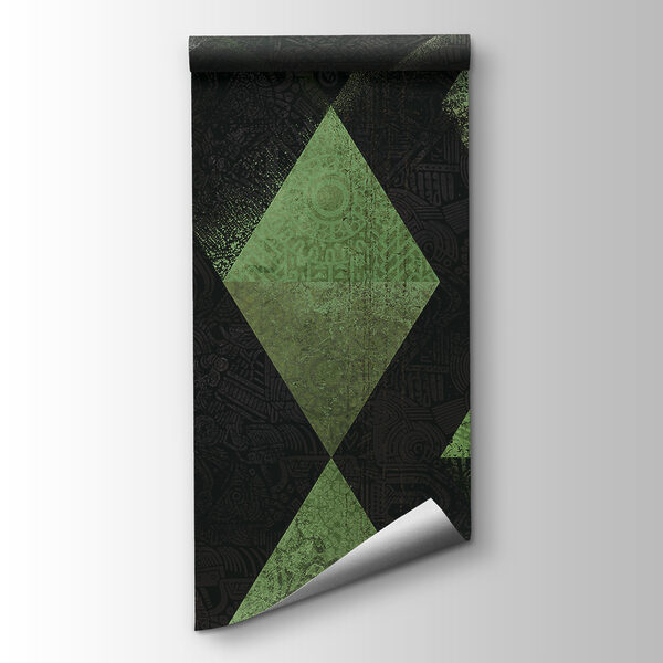 Black and green diamond pattern