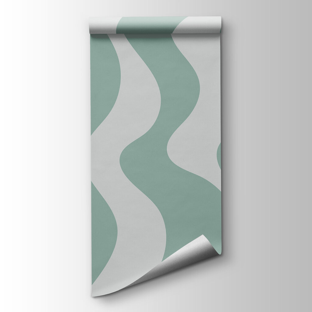 Green and white wavy lines