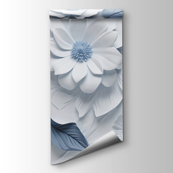 White and blue flowers and leaves White and blue flowers and leaves