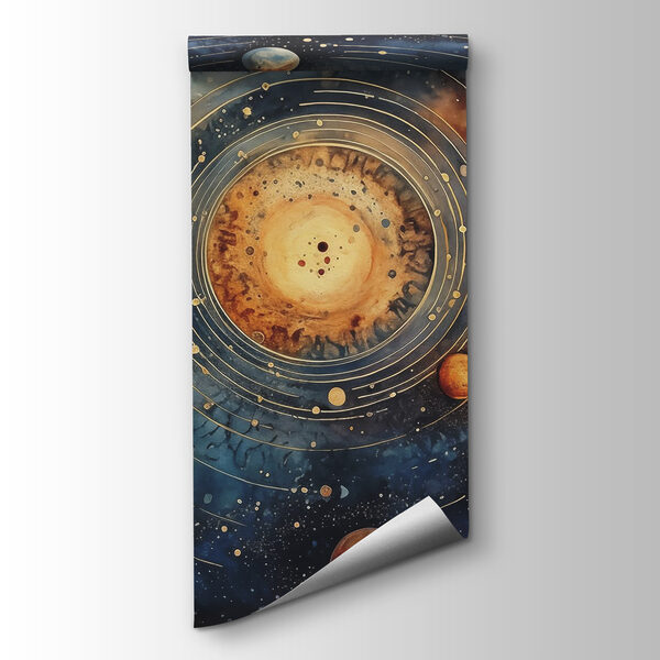 Painting of planets in space