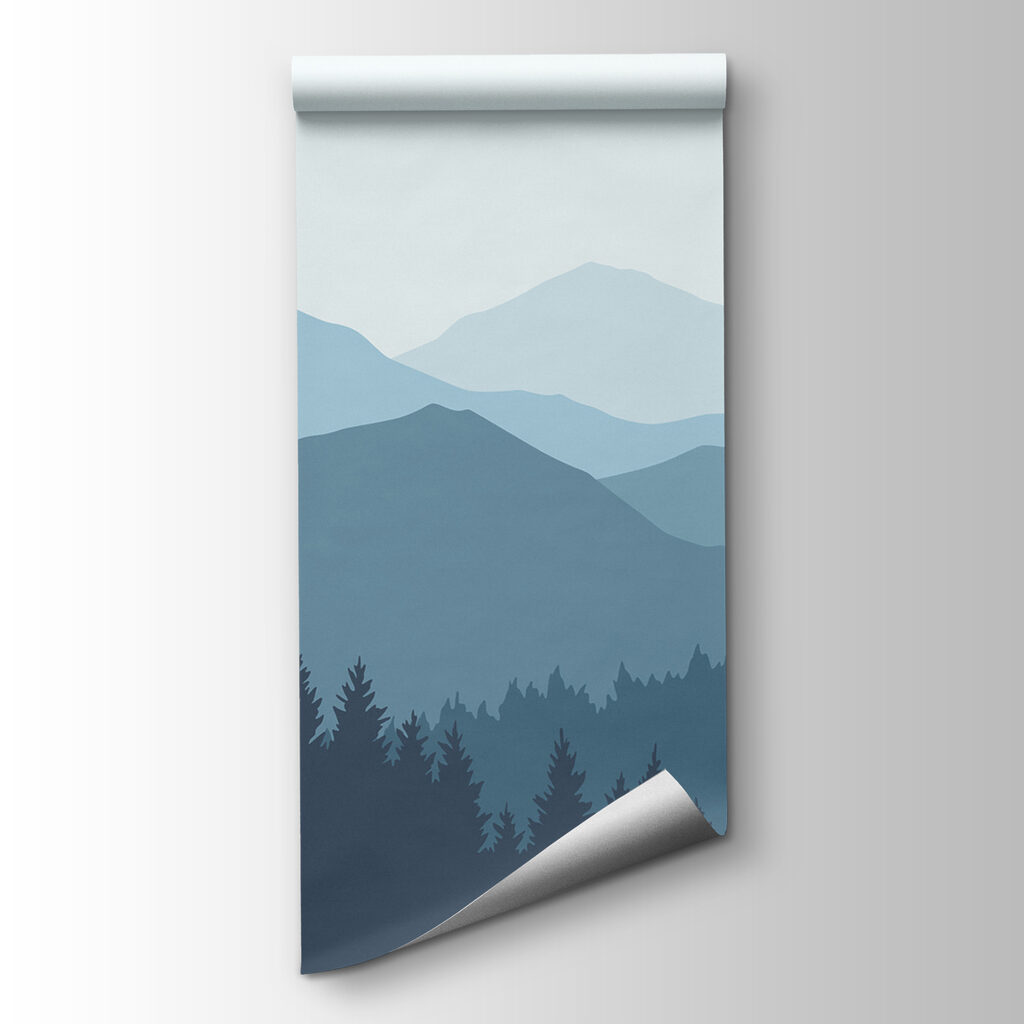 Landscape of mountains and trees Landscape of mountains and trees