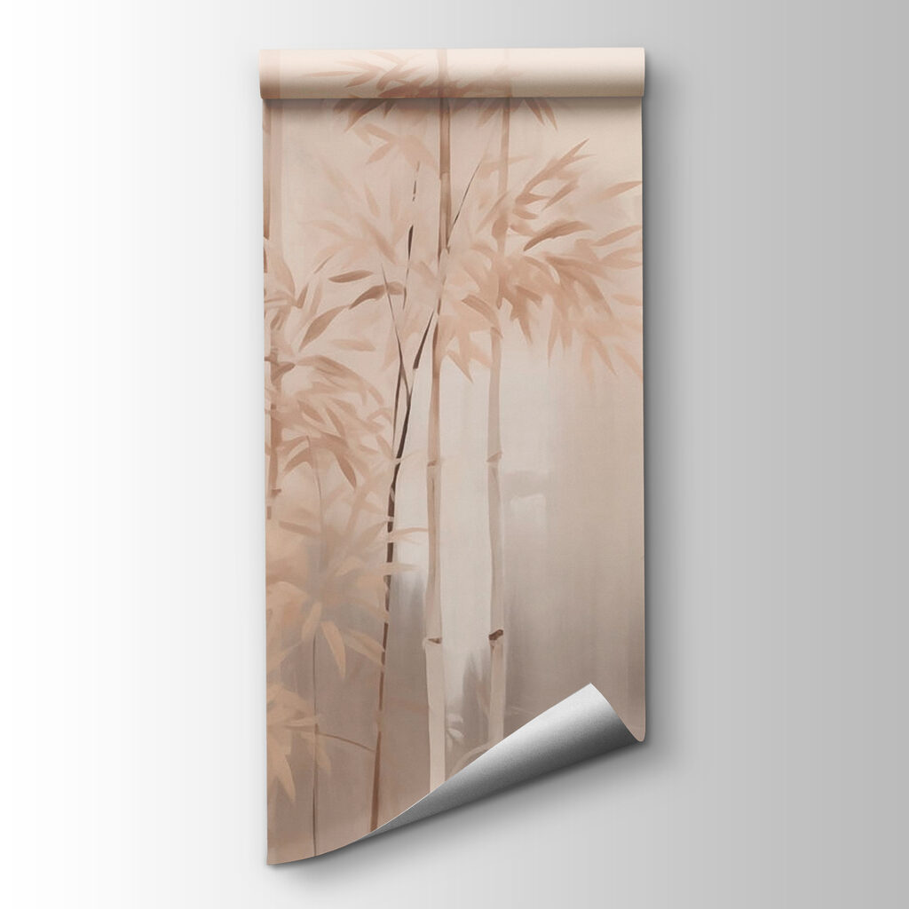 Painting of trees in fog Painting of trees in fog