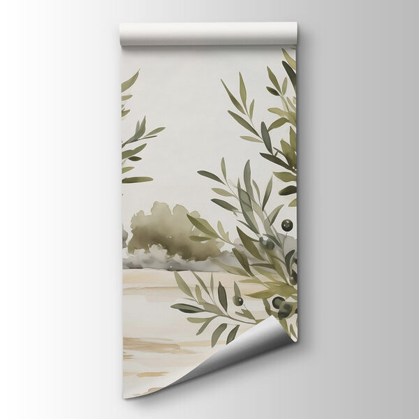 Painting of trees with black berries