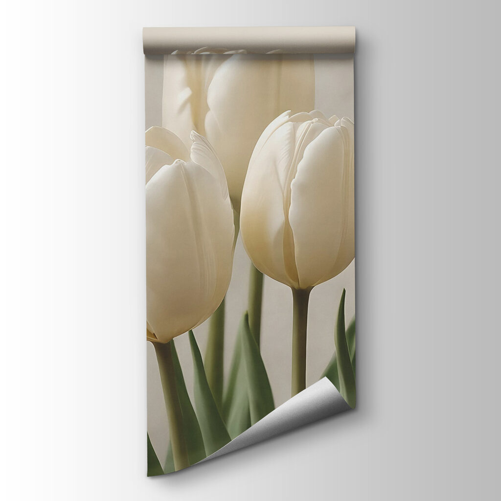 Group of white tulips