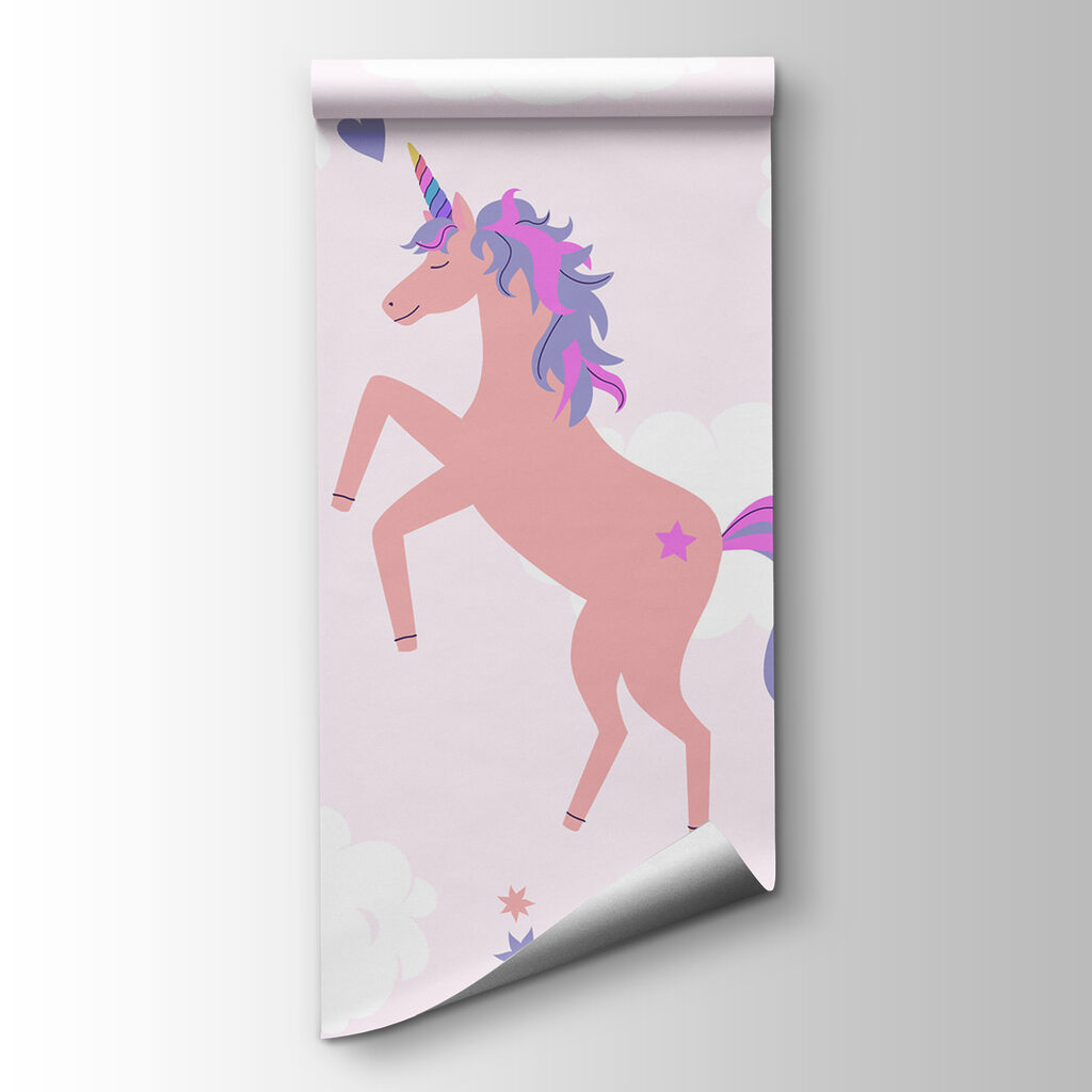 Unicorn with rainbows and stars