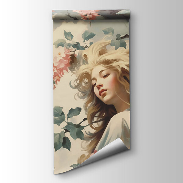 Woman in a tree with flowers Woman in a tree with flowers